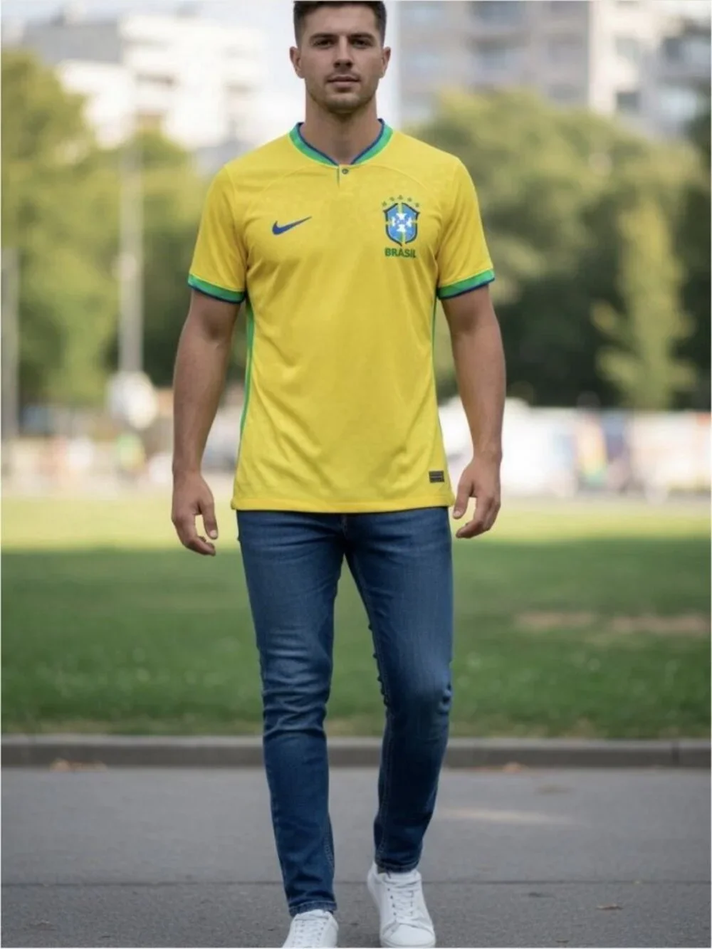 Nike Brazil Vintage 2006 World Cup Home Soccer Jersey Men’s Yellow Dri-FIT Xl